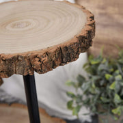 19" tall 3 Tier Round Natural Wooden Cupcake Dessert Stand - Brown with Black CAKE_WOD004_NAT