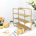 19" tall 3 Tier Square Metal Cupcake Holders Display Stand - Gold CAKE_STND_S01_24_GD