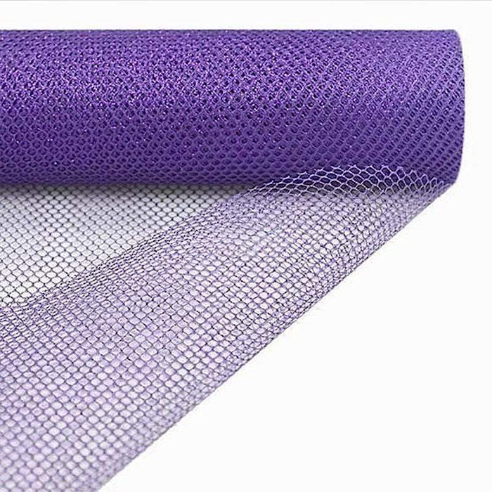 19" x 10 yards Wedding Tulle Roll with Glitter - Purple TULA02_1910_PURP
