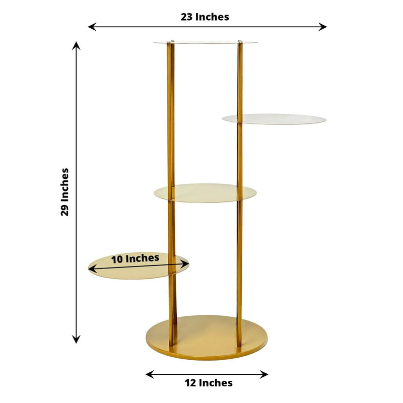 2.5 ft Round 5 Tier Metal Cake Dessert Display Stand Centerpiece - Gold CAKE_STND_R03_4_GOLD