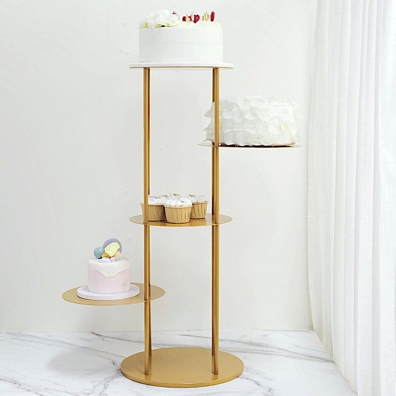 2.5 ft Round 5 Tier Metal Cake Dessert Display Stand Centerpiece - Gold CAKE_STND_R03_4_GOLD