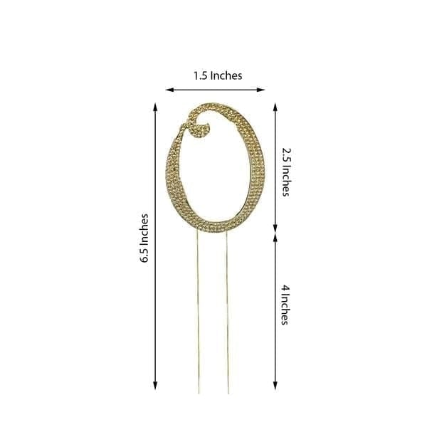 2.5" Rhinestone Cake Topper - Gold