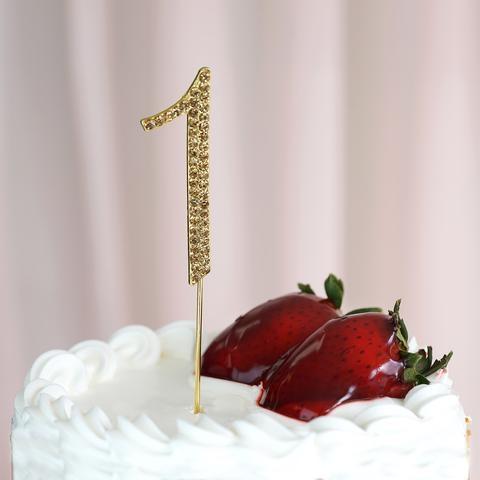 2.5" Rhinestone Cake Topper - Gold CAKE_TOPGN2_1