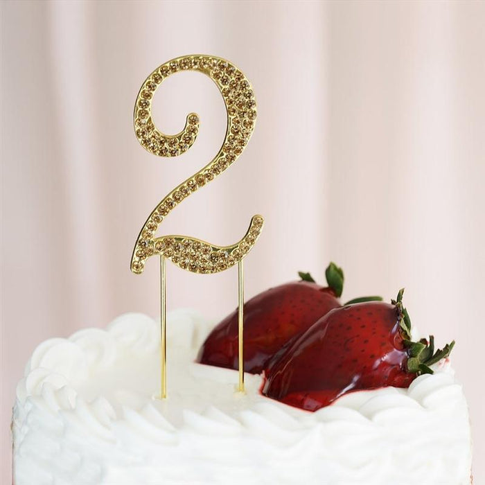 2.5" Rhinestone Cake Topper - Gold CAKE_TOPGN2_2
