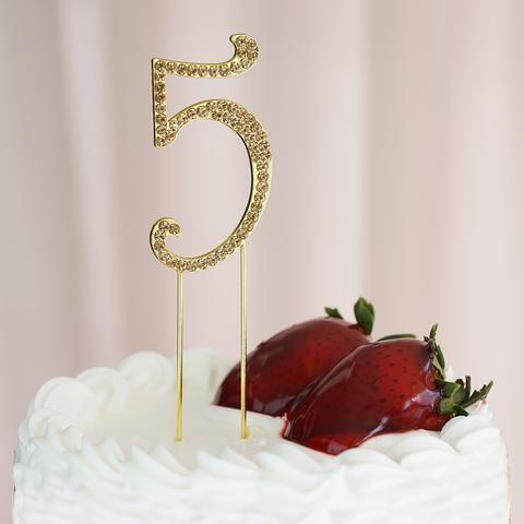 2.5" Rhinestone Cake Topper - Gold CAKE_TOPGN2_5
