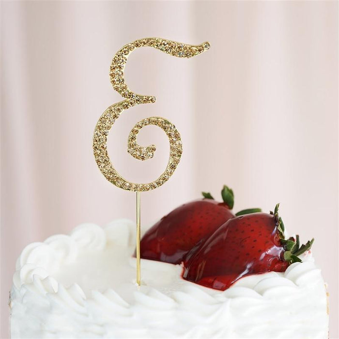 2.5" Rhinestone Cake Topper Gold Letter CAKE_TOPG2_E
