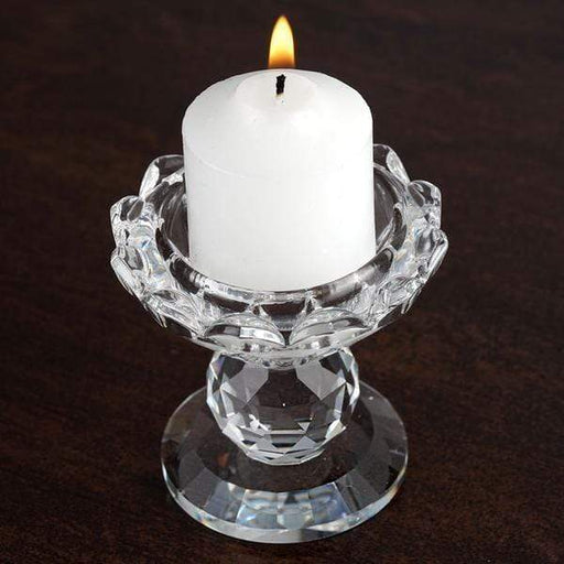 2.5" tall Glass Crystal Candle Holder Candlestick - Clear CHDLR_GLAS_006