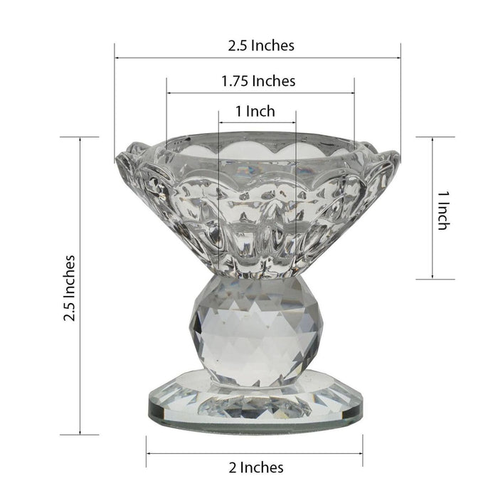 2.5" tall Glass Crystal Candle Holder Candlestick - Clear CHDLR_GLAS_006