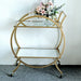2.5ft tall 2-Tier Round Metal Bar Cart with Mirror Glass Serving Trays - Gold FURN_CART_001_GOLD
