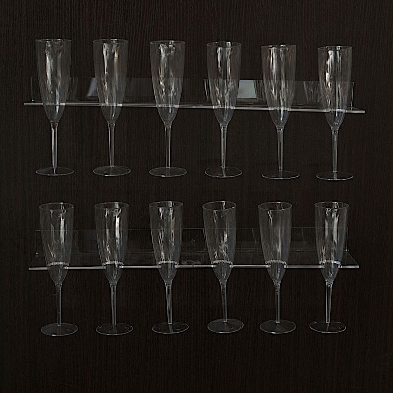 2 Acrylic 21" Wine Glass Rack Wall Mounted Champagne Flute Shelves - Clear DISP_STND_ACRY02_1_CLR