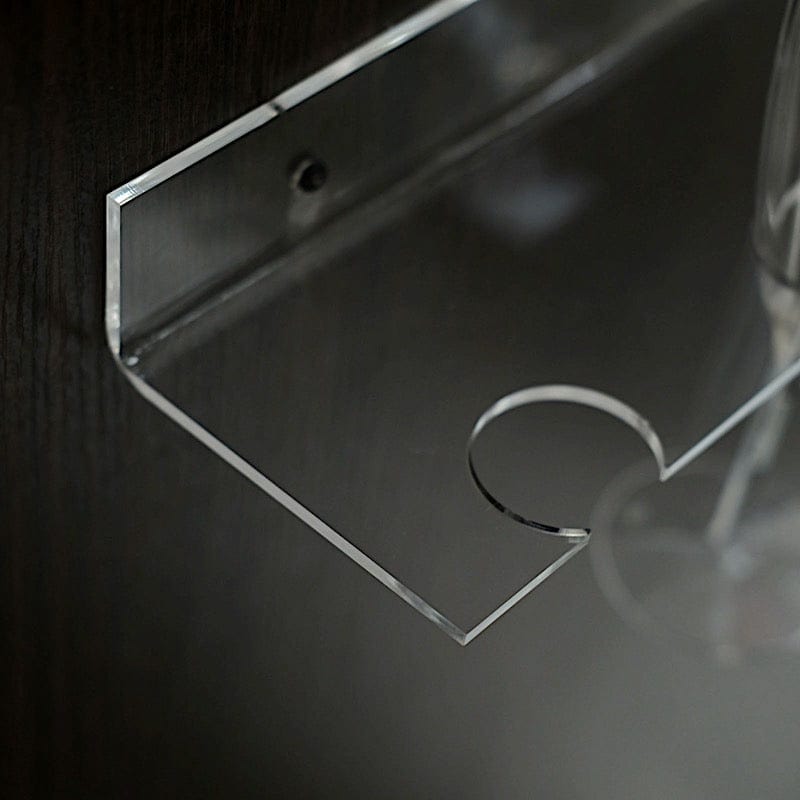 2 Acrylic 21" Wine Glass Rack Wall Mounted Champagne Flute Shelves - Clear DISP_STND_ACRY02_1_CLR