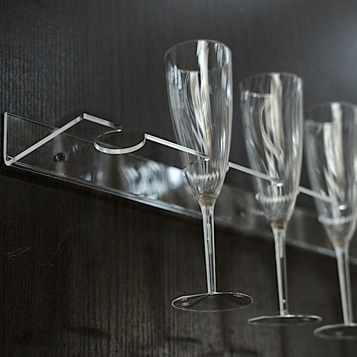 2 Acrylic 21" Wine Glass Rack Wall Mounted Champagne Flute Shelves - Clear DISP_STND_ACRY02_1_CLR