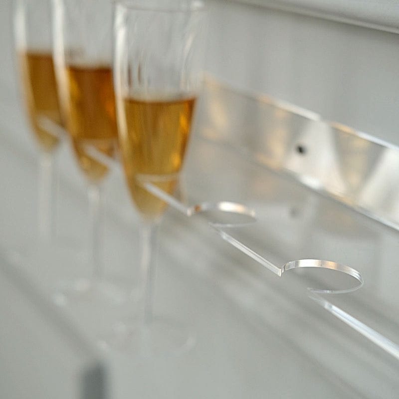 2 Acrylic 21" Wine Glass Rack Wall Mounted Champagne Flute Shelves - Clear DISP_STND_ACRY02_1_CLR
