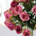 2 Bouquets 12" Faux Open Roses Artificial Flower Bushes