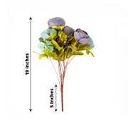 2 Bouquets 19" Silk Peony Flowers Artificial Floral Bushes