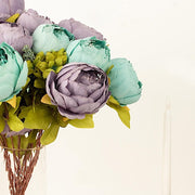 2 Bouquets 19" Silk Peony Flowers Artificial Floral Bushes