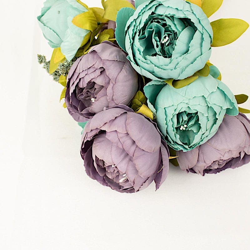 2 Bouquets 19" Silk Peony Flowers Artificial Floral Bushes