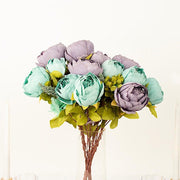 2 Bouquets 19" Silk Peony Flowers Artificial Floral Bushes