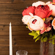 2 Bouquets 19" Silk Peony Flowers Artificial Floral Bushes