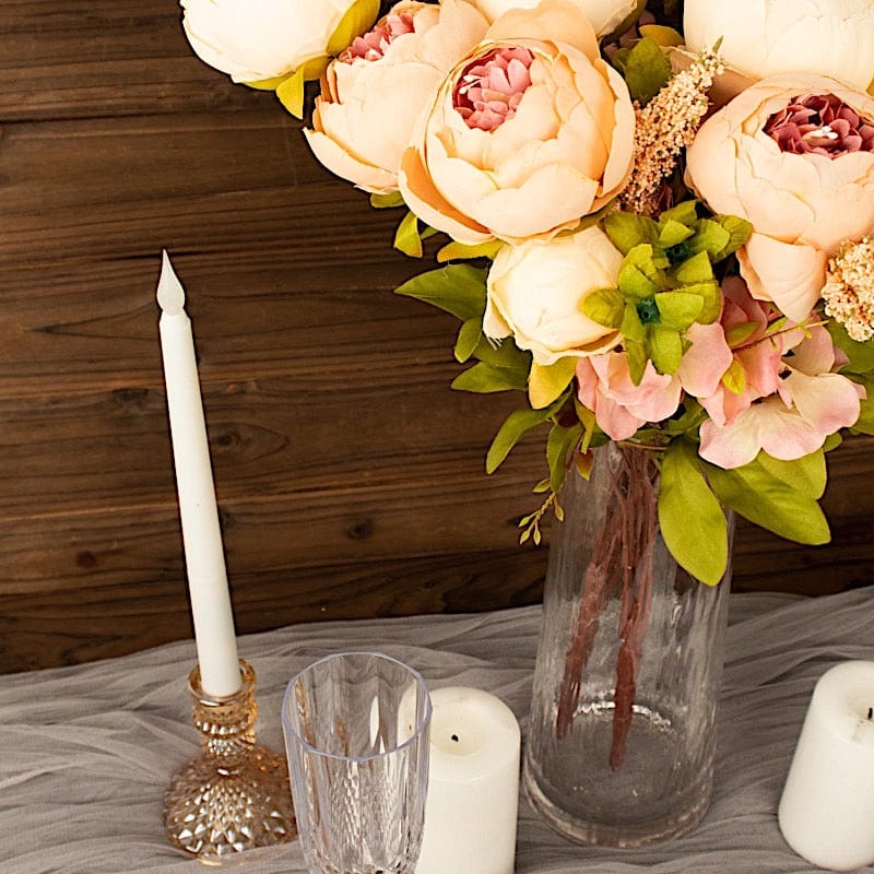 2 Bouquets 19" Silk Peony Flowers Artificial Floral Bushes