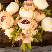 2 Bouquets 19" Silk Peony Flowers Artificial Floral Bushes