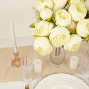 2 Bouquets 19" Silk Peony Flowers Artificial Floral Bushes