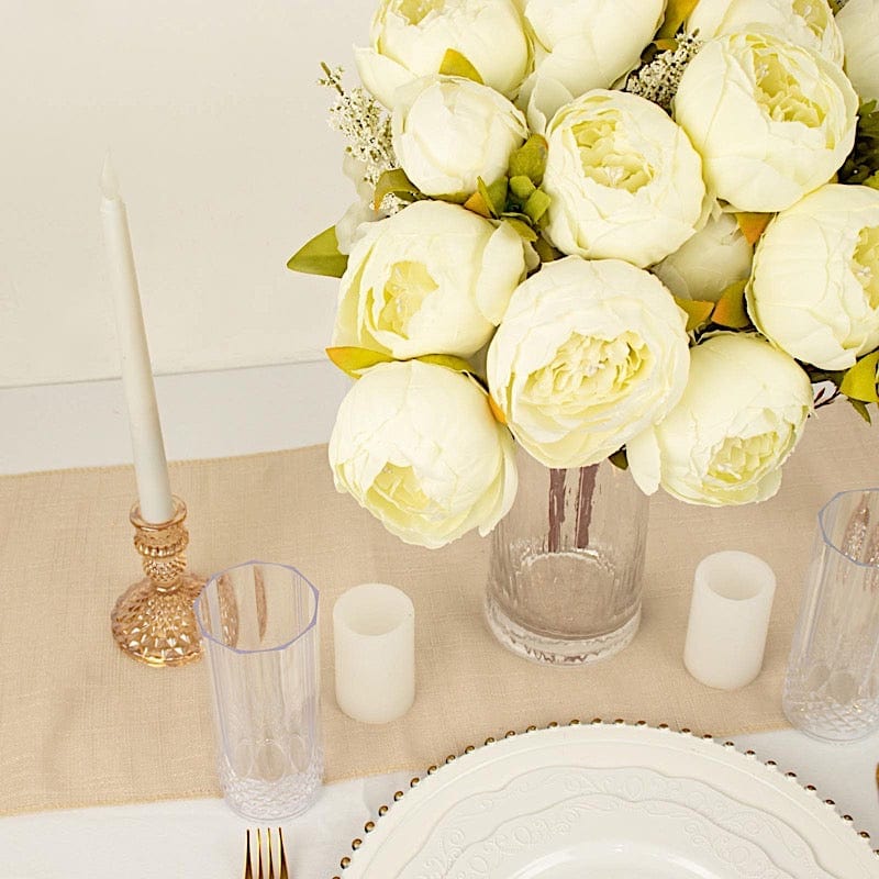 2 Bouquets 19" Silk Peony Flowers Artificial Floral Bushes