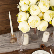 2 Bouquets 19" Silk Peony Flowers Artificial Floral Bushes