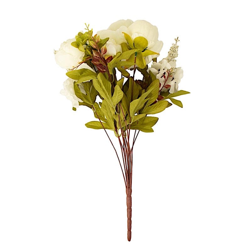 2 Bouquets 19" Silk Peony Flowers Artificial Floral Bushes