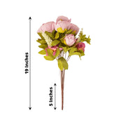 2 Bouquets 19" Silk Peony Flowers Artificial Floral Bushes