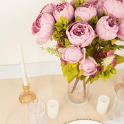 2 Bouquets 19" Silk Peony Flowers Artificial Floral Bushes