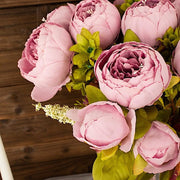 2 Bouquets 19" Silk Peony Flowers Artificial Floral Bushes