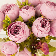 2 Bouquets 19" Silk Peony Flowers Artificial Floral Bushes