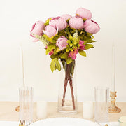 2 Bouquets 19" Silk Peony Flowers Artificial Floral Bushes