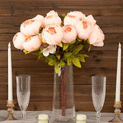 2 Bouquets 19" Silk Peony Flowers Artificial Floral Bushes