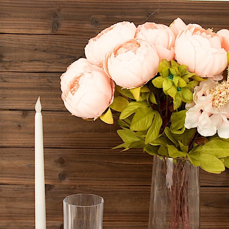 2 Bouquets 19" Silk Peony Flowers Artificial Floral Bushes