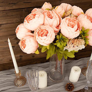 2 Bouquets 19" Silk Peony Flowers Artificial Floral Bushes