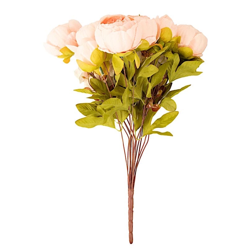 2 Bouquets 19" Silk Peony Flowers Artificial Floral Bushes