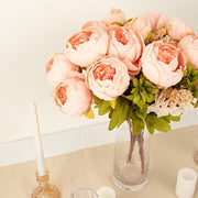 2 Bouquets 19" Silk Peony Flowers Artificial Floral Bushes