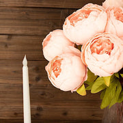 2 Bouquets 19" Silk Peony Flowers Artificial Floral Bushes