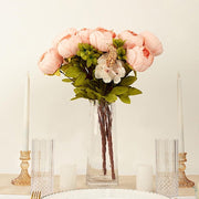 2 Bouquets 19" Silk Peony Flowers Artificial Floral Bushes