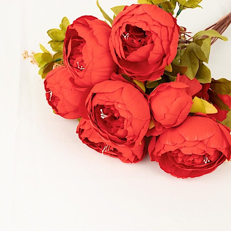 2 Bouquets 19" Silk Peony Flowers Artificial Floral Bushes