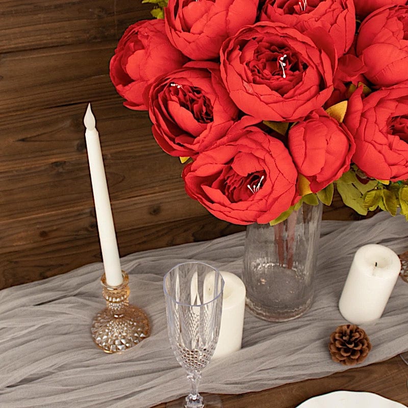 2 Bouquets 19" Silk Peony Flowers Artificial Floral Bushes