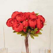 2 Bouquets 19" Silk Peony Flowers Artificial Floral Bushes