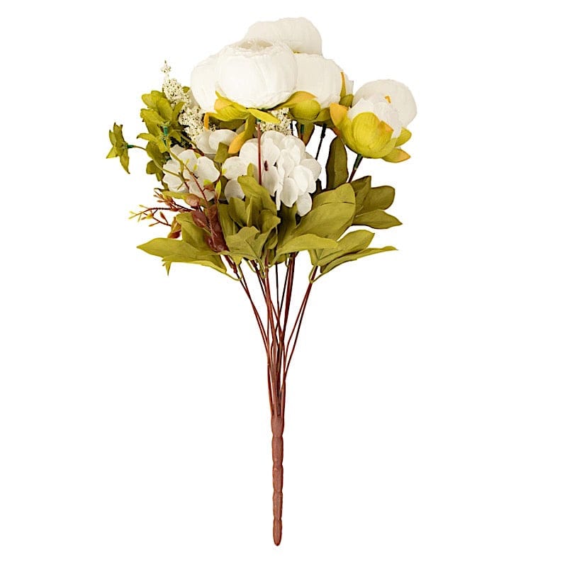 2 Bouquets 19" Silk Peony Flowers Artificial Floral Bushes