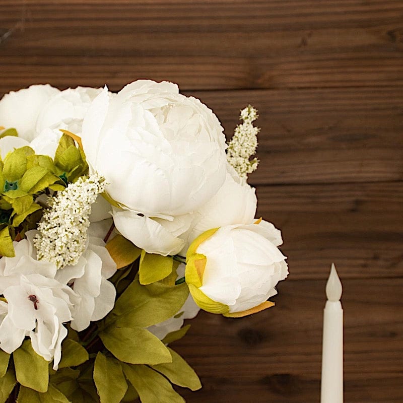 2 Bouquets 19" Silk Peony Flowers Artificial Floral Bushes