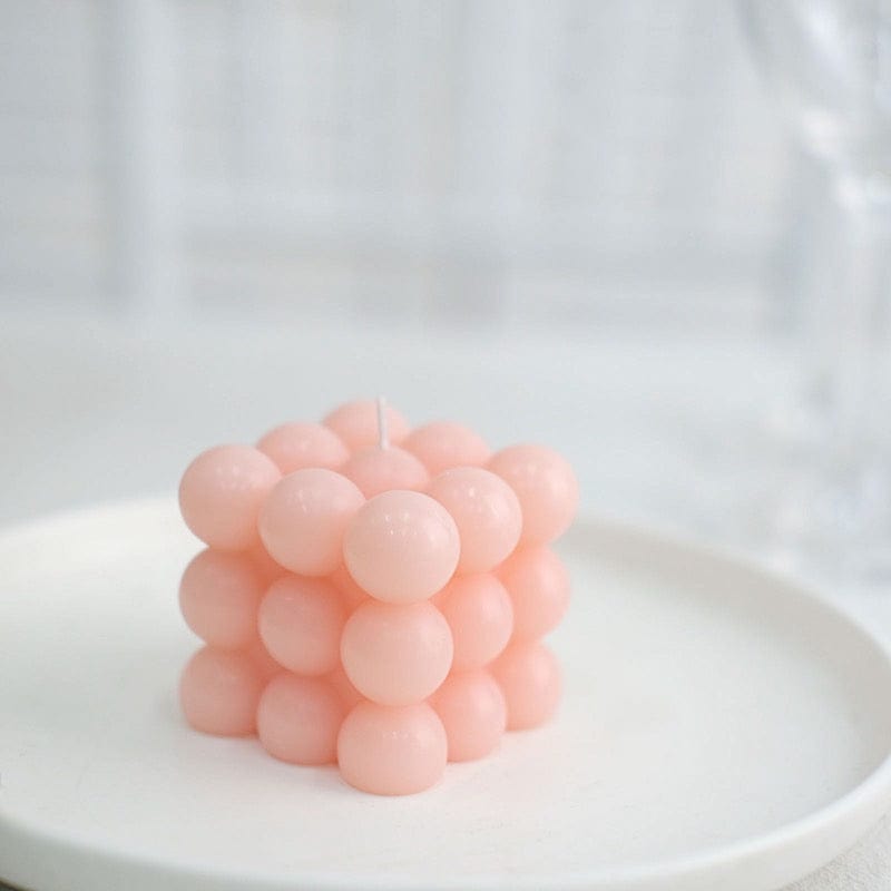 2 Bubble Cube Unscented Paraffin Wax Candles Wedding Centerpieces