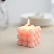 2 Bubble Cube Unscented Paraffin Wax Candles Wedding Centerpieces