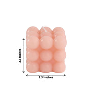 2 Bubble Cube Unscented Paraffin Wax Candles Wedding Centerpieces