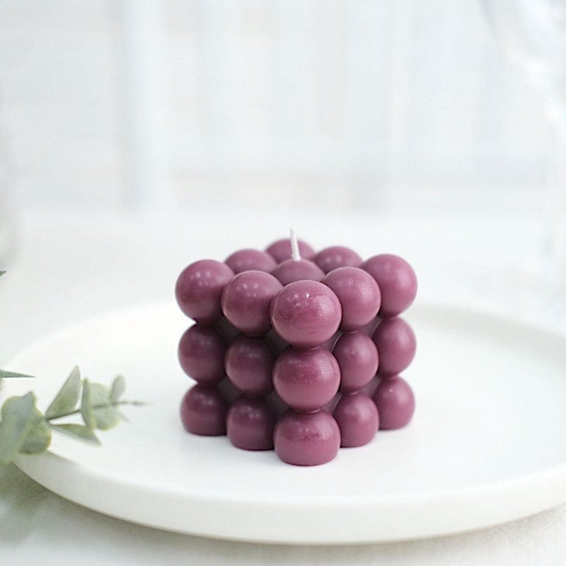 2 Bubble Cube Unscented Paraffin Wax Candles Wedding Centerpieces